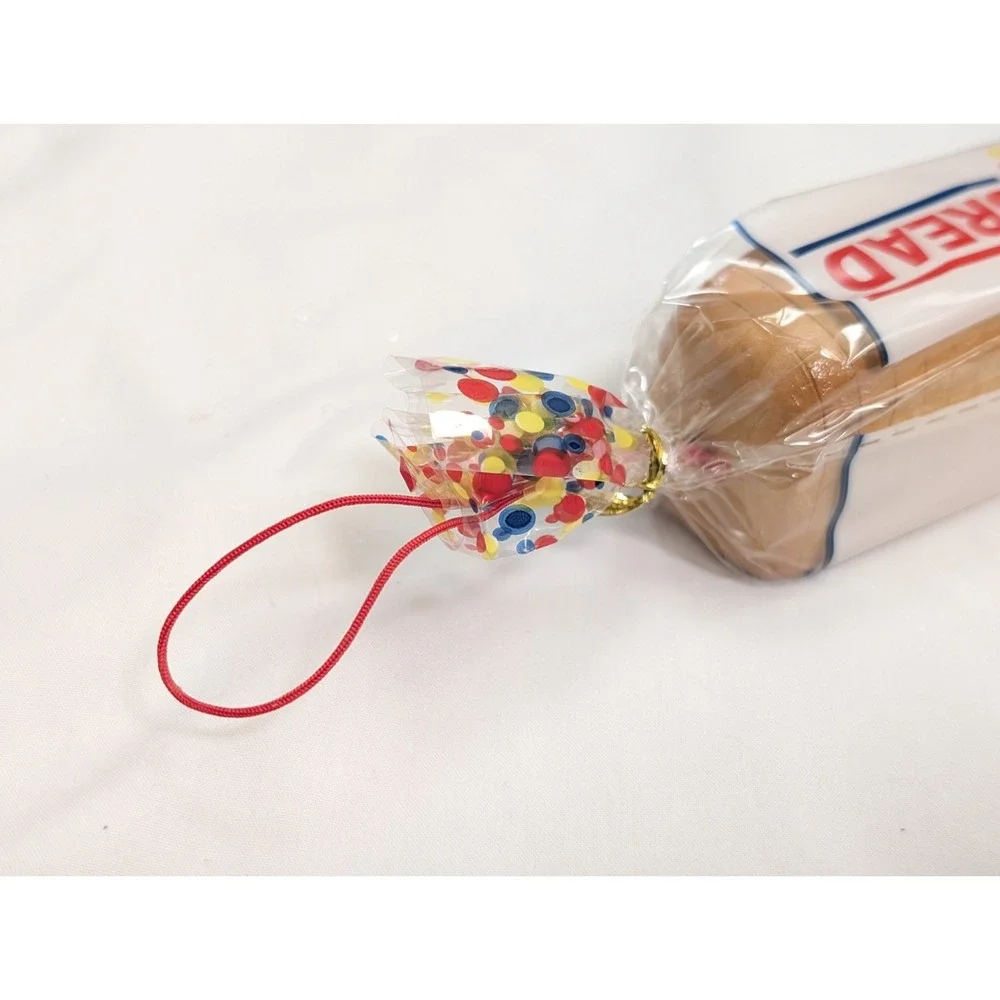 Sliced Wonder White Bread Loaf in Bag Wrapper Faux Food Christmas Ornament New